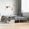 vidaXL Metal Bed Frame without Mattress with Headboard White 200x200cm