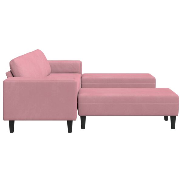 vidaXL Sofa Set Pink Velvet