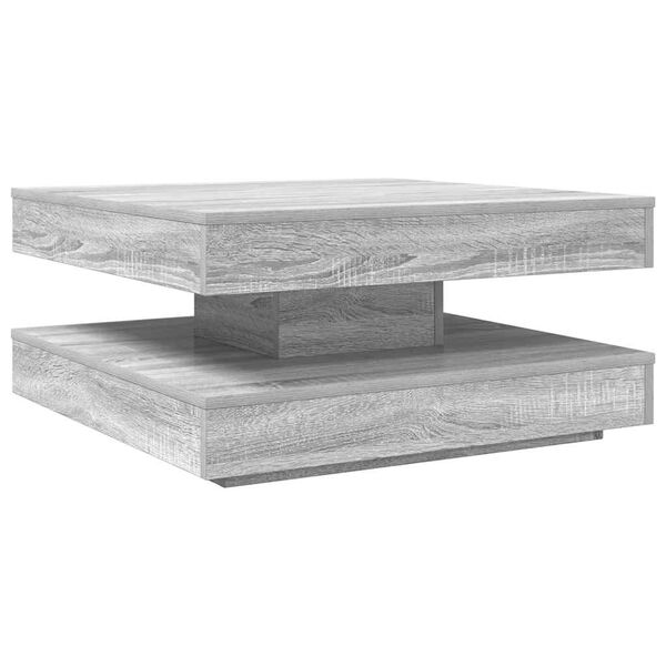 vidaXL Coffee Table 360-Degree Rotatable Grey Sonoma 70x70x34.5 cm