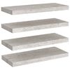 vidaXL Floating Wall Shelves 4 pcs Concrete Grey 60x23.5x3.8 cm MDF