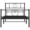 vidaXL Metal Bed Frame without Mattress with Footboard Black 80x200cm