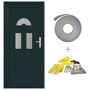 vidaXL Front Door 98 x 198 cm PVC Anthracite