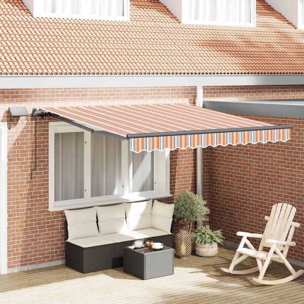 vidaXL Retractable Awning Manual Multicolour 350 x 250 cm Fabric