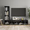 vidaXL TV Cabinets 2 pcs High Gloss Black 142.5x35x36.5 cm Engineered Wood