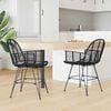 vidaXL Dining Chair 2 pcs Black 57 x 54.5 x 85 cm Rattan and Iron