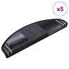 vidaXL Stair Mat | Set of 5 | Black and grey | 100% Polyamide tufted | Standard