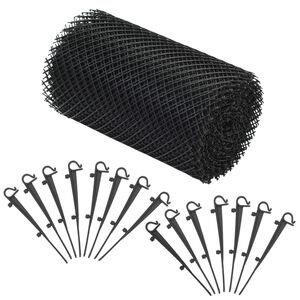 vidaXL 4 Piece Gutter Mesh with Clips HDPE 1.08 ㎡