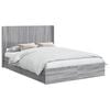 vidaXL Bed Frame with Storage and Headboard Grey Sonoma 150 x 200 cm