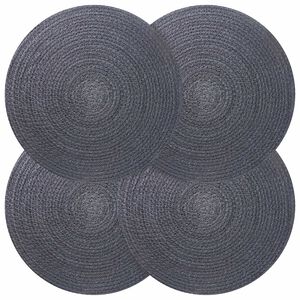 vidaXL Jute Placemets 4 pcs Dark grey 100% Tossa Jute
