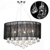 vidaXL Chandelier with 85 Crystals Black