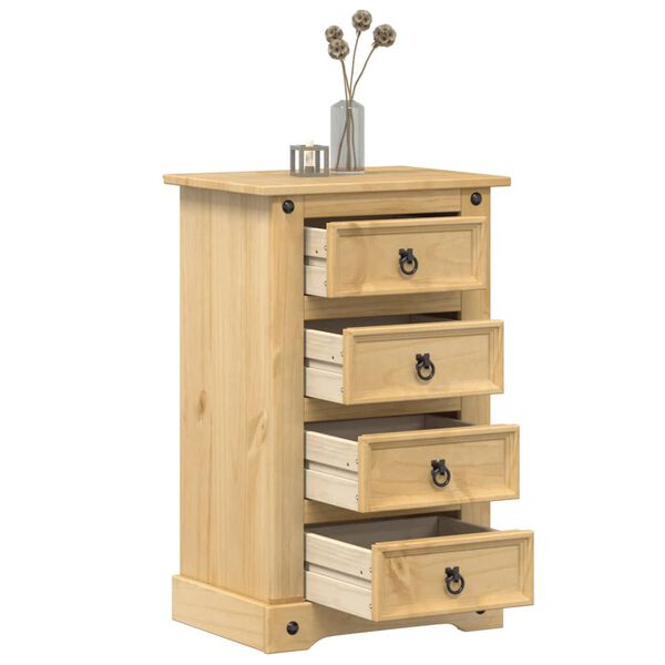 vidaXL Bedside Cabinet Corona 53x39x84 cm Solid Wood Pine