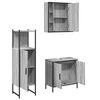 vidaXL 3 Piece Bathroom Cabinet Set Grey Sonoma Engineered Wood