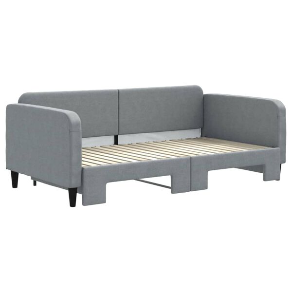 vidaXL Daybed with Trundle without Mattress Light Grey 90x190 cm Single