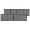 vidaXL Fence Set 1391 x 186 cm WPC and Aluminium Grey