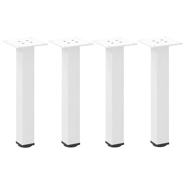 vidaXL Coffee Table Legs 4 pcs White 30-32 cm Steel
