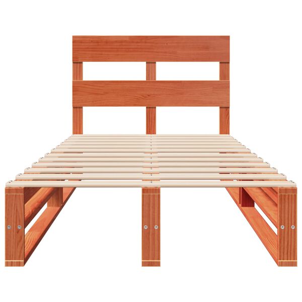 vidaXL Bed Frame without Mattress Wax Brown 75x190 cm Small Single Solid Wood Pine