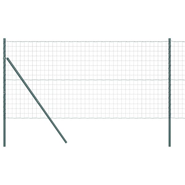 vidaXL Fence with Posts Green 1.2 x 25 m Steel