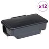 vidaXL Mouse Traps 12 pcs Black 22x12.5x7.5 cm