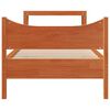 vidaXL Bed Frame with Headboard Wax Brown 75x190 cm Small Single Solid Wood Pine