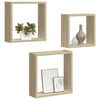 vidaXL Wall Cube Shelves 3 pcs Sonoma Oak