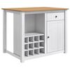 vidaXL Kitchen Trolley PANAMA 2 pcs White and Honey Wax Solid-Pine