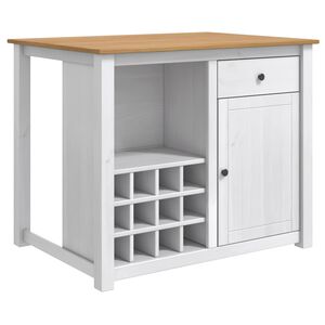 vidaXL Kitchen Trolley PANAMA 2 pcs White and Honey Wax Solid-Pine