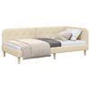 vidaXL Corner Bed Frame with Headboard Cream 100 x 200 cm Fabric