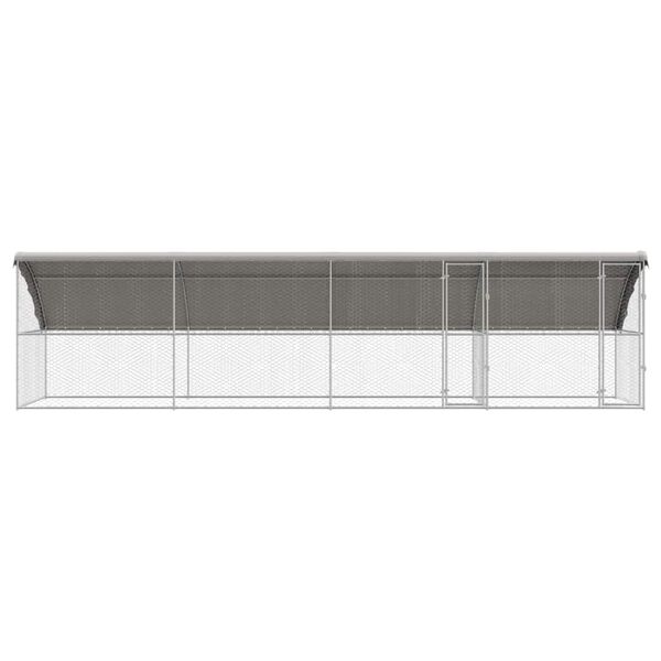vidaXL Dog Kennel 4 pcs Silver 8 x 2 x 2 m Galvanised steel