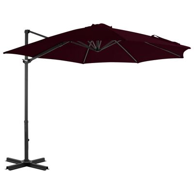 vidaXL Cantilever Umbrella with Aluminium Pole Red 300 cm