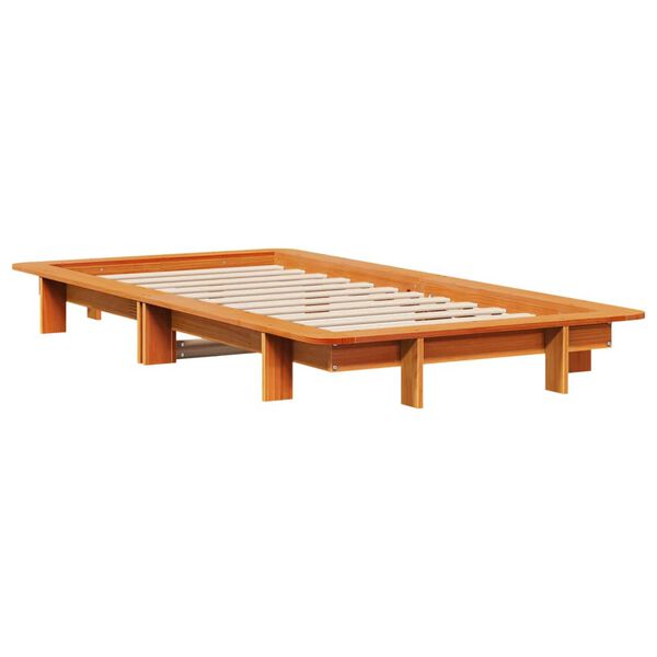 vidaXL Bed Frame without Mattress Wax Brown 90x200 cm Solid Wood Pine