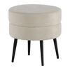 Venture Home Pouffe Pot 40x40x40 cm Velvet Black and Light Beige
