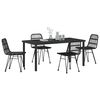 vidaXL Garden Dining Set 5 pcs Black Powder-Coated Steel
