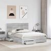 vidaXL Bed Frame with Drawer Grey Sonoma 150 x 200 cm Engineered Wood