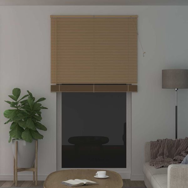 vidaXL Venetian Blind Manual Light Brown with Pattern 213 x 110 cm PVC