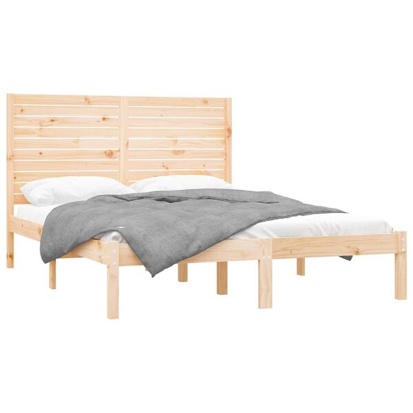 vidaXL Bed Frame without Mattress 150x200 cm King Size Solid Wood