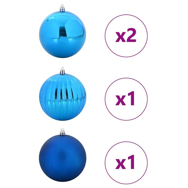 vidaXL Christmas Bauble Set 4 pcs Blue Plastic