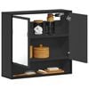 vidaXL Bathroom Mirror Cabinet Black 65x20x60 cm Engineered Wood