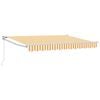 vidaXL Retractable Awning Yellow and White 3.5 x 2 m