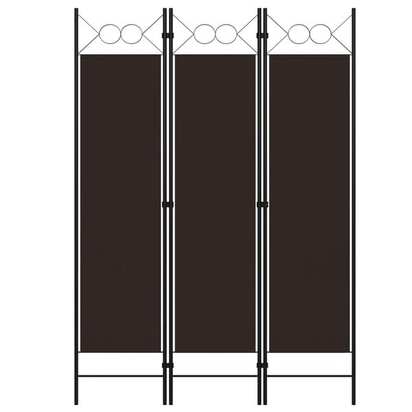 vidaXL 3-Panel Room Divider Brown 120x180 cm
