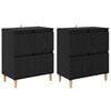 vidaXL Sideboards 2 pcs Black Oak 60 x 35 x 70 cm Engineered Wood