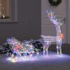 vidaXL Reindeer Pull Sleigh Colourful 70 x 26 x 129 cm Acrylic