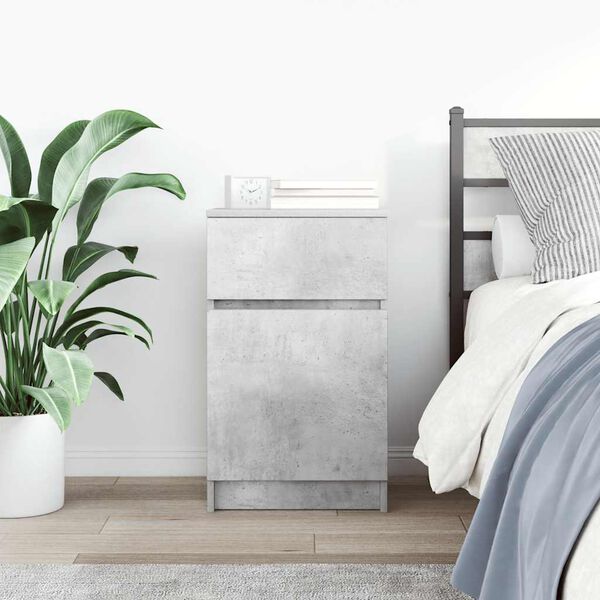 vidaXL Bedside Cabinet Concrete Grey 39x35x65 cm Engineered Wood