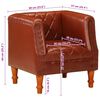 vidaXL Tub Chair Brown Real Goat Leather