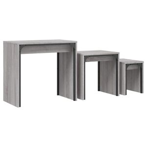 vidaXL Nesting Coffee Tables 3 pcs Grey Sonoma Engineered Wood