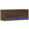 vidaXL TV Wall Cabinet with LED Lights Brown Oak 100x31x35 cm