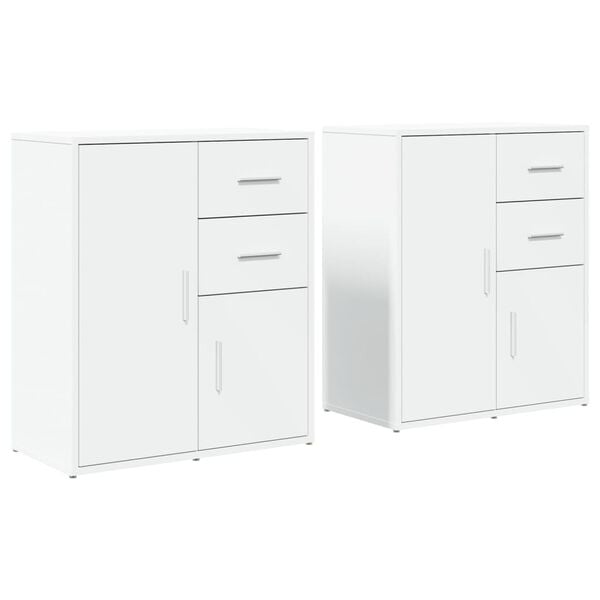 vidaXL Sideboards 2 pcs White 60x31x70 cm Engineered Wood
