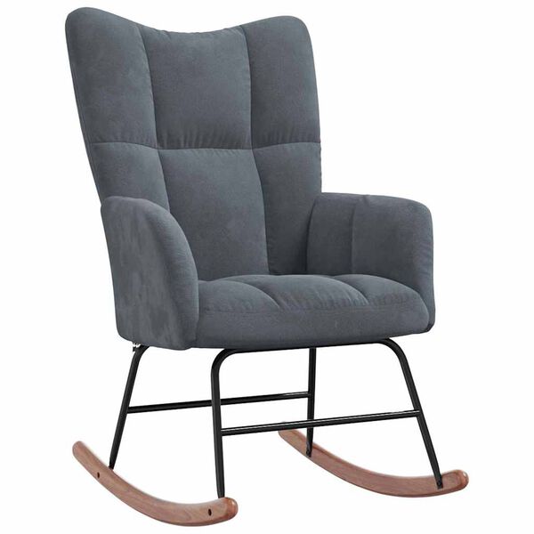 vidaXL Rocking Chair Dark Grey 78 x 61 x 98 cm Velvet