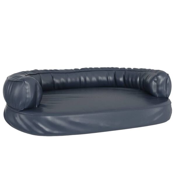 vidaXL Ergonomic Foam Dog Bed Dark Blue 88x65 cm Faux Leather