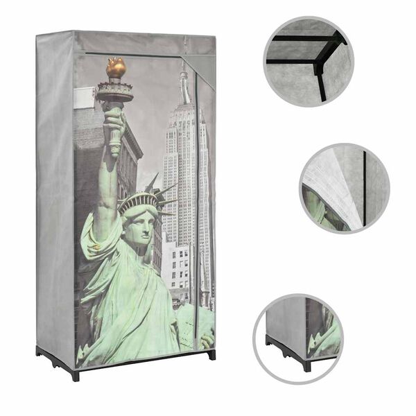 vidaXL Wardrobe New York 75x45x160 cm Fabric