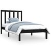 vidaXL Bed Frame without Mattress Black Solid Wood Pine 90x190 cm Single